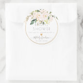 PixDezines Waterverf Blush Rozen+Greenery Ronde Sticker (Tas)