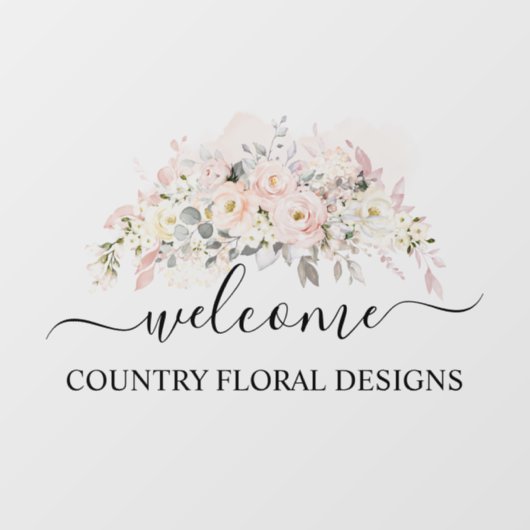 PixDezines Waterverf Blush Rozen Hydrangeas Raamsticker (Vel)