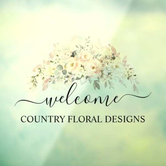 PixDezines Waterverf Blush Rozen Hydrangeas Raamsticker (Vel 3)