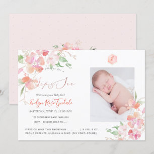 PixDezines Waterverf Blush Sweet Peas Sip+See Kaart