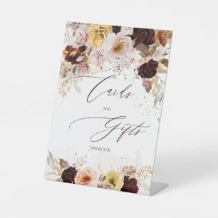 PixDezines Waterverf Boho Bloemen Kaarten+Cadeaus Reclamebord Met Voetstuk