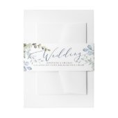 PixDezines Waterverf Dusty Blue Gum Belly Band Uitnodigingen Wikkel (Voorkant Voorbeeld)