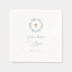 PixDezines Waterverf Dusty Blue Wreate Servet