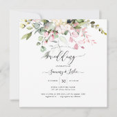 PixDezines Waterverf Dusty Blush Pink Eucalyptus Kaart (Voorkant)