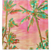 PixDezines Waterverf-effecten/Hawaii/Beach Douchegordijn (Voorkant)