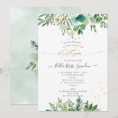 PixDezines Waterverf Eucalyptus Greenery Baptisme  Kaart (Voorkant / Achterkant)