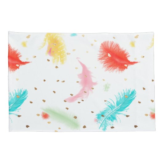 PixDezines Waterverf Feather/DIY achtergrond Kussensloop (Achterkant-Rechts)