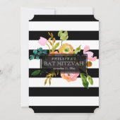 PixDezines waterverf/florale/stripes bat mitzvah Kaart (Voorkant)