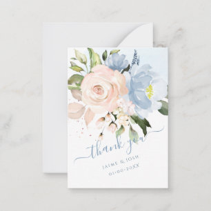 PixDezines Waterverf Flowers Blush Dusty Blue Notitiekaartje
