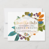 PixDezines Waterverf Flowers Sla de datum op Save The Date (Voorkant)