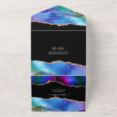 PixDezines Waterverf Galaxy Agate Bar Mitzvah Alle All In One Uitnodiging (Buitenkant)