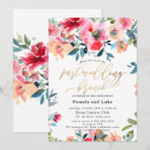 PixDezines Waterverf Garden Rozen Wedding Brunch Kaart (Voorkant / Achterkant)