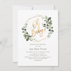 PixDezines Waterverf Greenery Baby shower Kaart