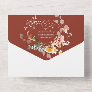 PixDezines Waterverf Herfst Garden Flowers All In One Uitnodiging