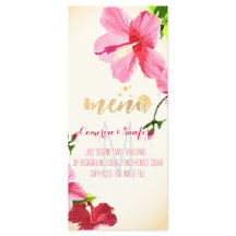 PixDezines Waterverf Hibiscus Menu/Roze