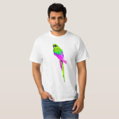 PixDezines waterverf macaw/hot pink T-shirt (Voorkant volledig)