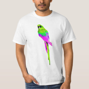 PixDezines waterverf macaw/hot pink T-shirt