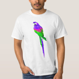 PixDezines waterverf macaw/paarse T-shirt