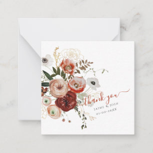 PixDezines Waterverf Marsala Red Autumn Love Note Notitiekaartje