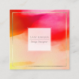 PixDezines Waterverf Moderne golven, Zonsopgang Vierkante Visitekaartje