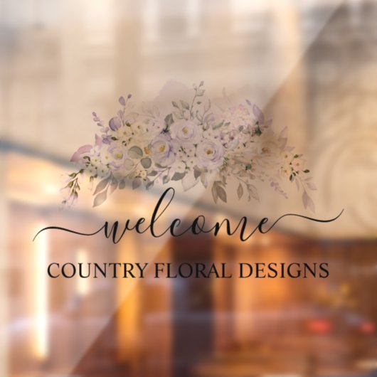 PixDezines Waterverf Paarse Rozen Hydrangeas Raamsticker (Vel 2)