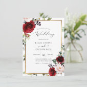 PixDezines Waterverf Passionate Blooms Wedding Kaart (Staand voorkant)