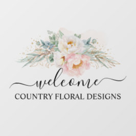 PixDezines Waterverf Peonies Eucalyptus Raamsticker