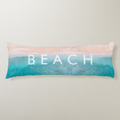 PixDezines waterverf PINK SAND BEACH Lichaamskussen (Voorkant)