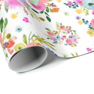 PixDezines Waterverf Ranunculus DIY-achtergrond Cadeaupapier