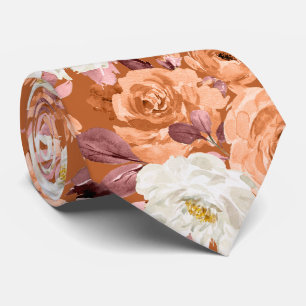 PixDezines Waterverf Roest Oranje Rozen Herfst Stropdas