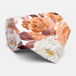 PixDezines Waterverf Roest Oranje Rozen Herfst Stropdas