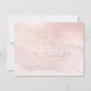 PixDezines Waterverf Roze Kust Bruidsmeisje Kaart