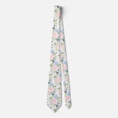 PixDezines Waterverf Rozen Blush Blue Stropdas (Voorkant)