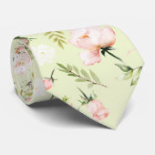 PixDezines Waterverf Rozen Blush Cream Stropdas (Opgerold)