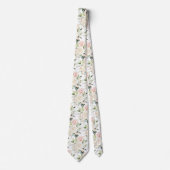 PixDezines Waterverf Rozen Blush Cream Stropdas (Voorkant)