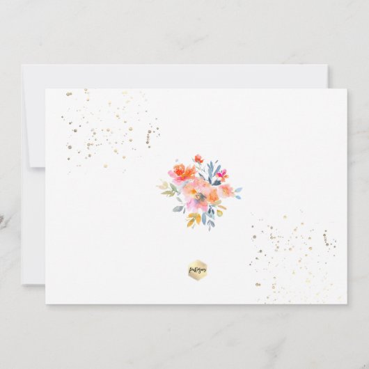 PixDezines Waterverf Rozen Communie Bedankt Kaart (Achterkant)