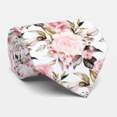 PixDezines Waterverf Rozen Dusty Pink Stropdas (Opgerold)