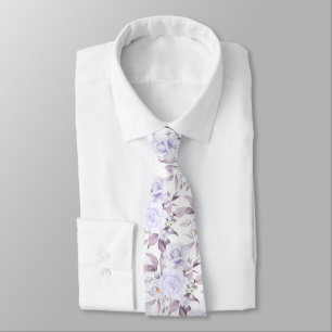 PixDezines Waterverf Rozen Paarse Mauve Stropdas