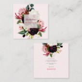 PixDezines Waterverf Rustic Bloom Vierkante Visitekaartje (Voorkant / Achterkant)