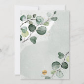 PixDezines Waterverf Rustic Eucalyptus Baptisme Kaart (Achterkant)