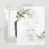 PixDezines Waterverf Rustic Eucalyptus Communie Kaart (Voorkant / Achterkant)