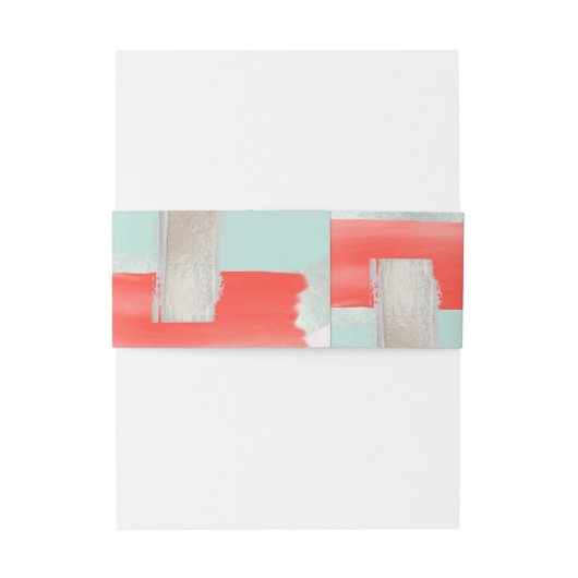 PixDezines Waterverf Seafoam Koraal Sinaasappel Uitnodigingen Wikkel (Achterkant Voorbeeld)