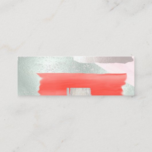 PixDezines Waterverf Seafoam Koraal web RSVP Mini Visitekaartje (Achterkant)