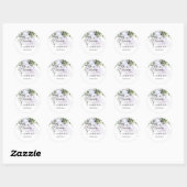 PixDezines Waterverf Stof Paarse Gum Eucalyptus Ronde Sticker (Vel)