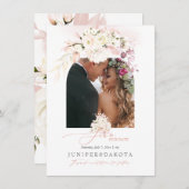PixDezines Waterverf Stustroze rozen Hydrangea Save The Date (Voorkant / Achterkant)