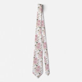 PixDezines Waterverf Stustroze rozen Stropdas (Voorkant)