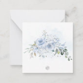 PixDezines Waterverf Stusty Blue Rozen Dank u wel Notitiekaartje (Achterkant)