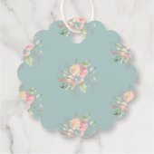 PixDezines Waterverf Sweet Pea krans Dank u Bedankjes Labels (Achterkant)