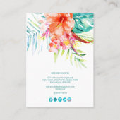 PixDezines Waterverf Tropische paradijsoorten Visitekaartje (Achterkant)