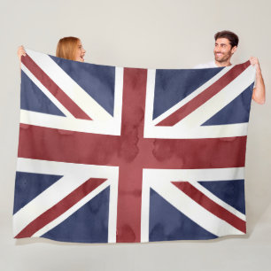 PixDezines Waterverf Union Jack Fleece Deken